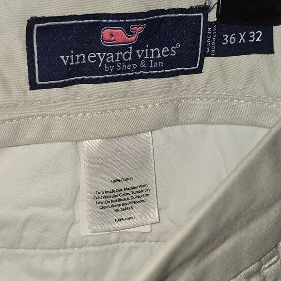 Vineyard Vines by Shep and Ian Men's, Slim Fit Breaker Pants, Khaki, EUC, 36x32 - Picture 5 of 6